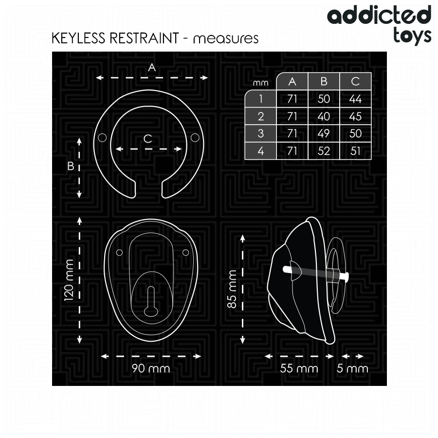 ADDICTED TOYS LOCKED - BEZKLUCZYKOWA KLATKA NA PENISA 11,5 CM
